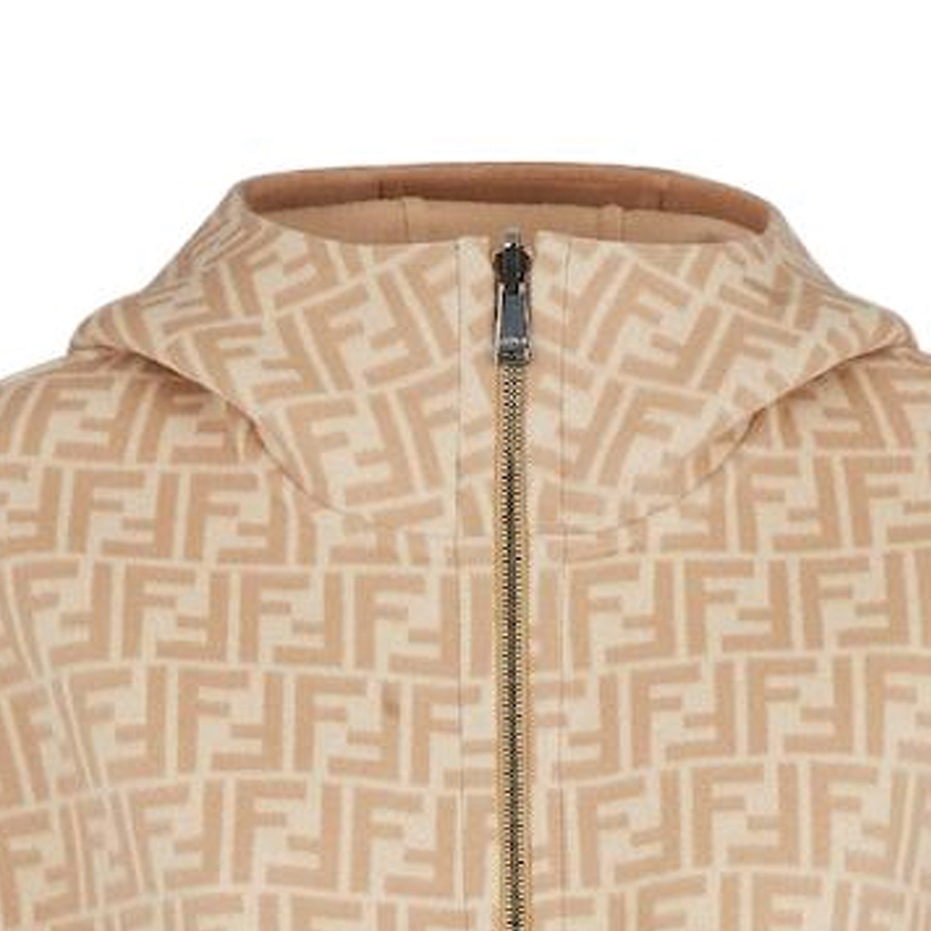 Details for (W) FENDI 雙面拉鍊連帽外套 米色/棕色 FJ6993A5HDF1BW7
