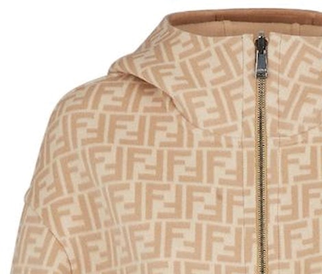 (Women) FENDI Reversible Solid Zipper Hoodie Jacket Beige Brown. FJ6993A5HDF1BW7 Sizing (Women) FENDI Reversible Solid Zipper Hoodie Jacket Beige Brown. FJ6993A5HDF1BW7