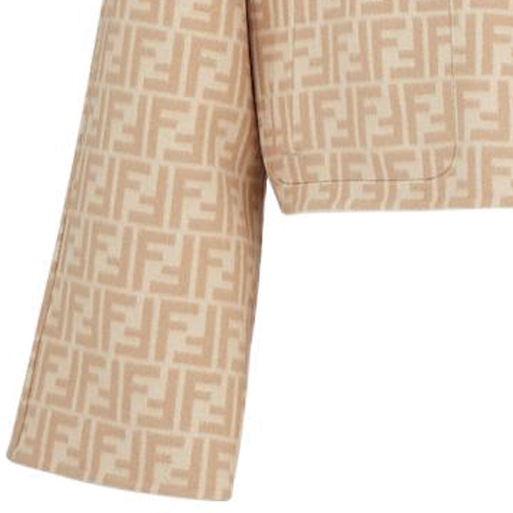 Cheap (W) FENDI 雙面拉鍊連帽外套 米色/棕色 FJ6993A5HDF1BW7