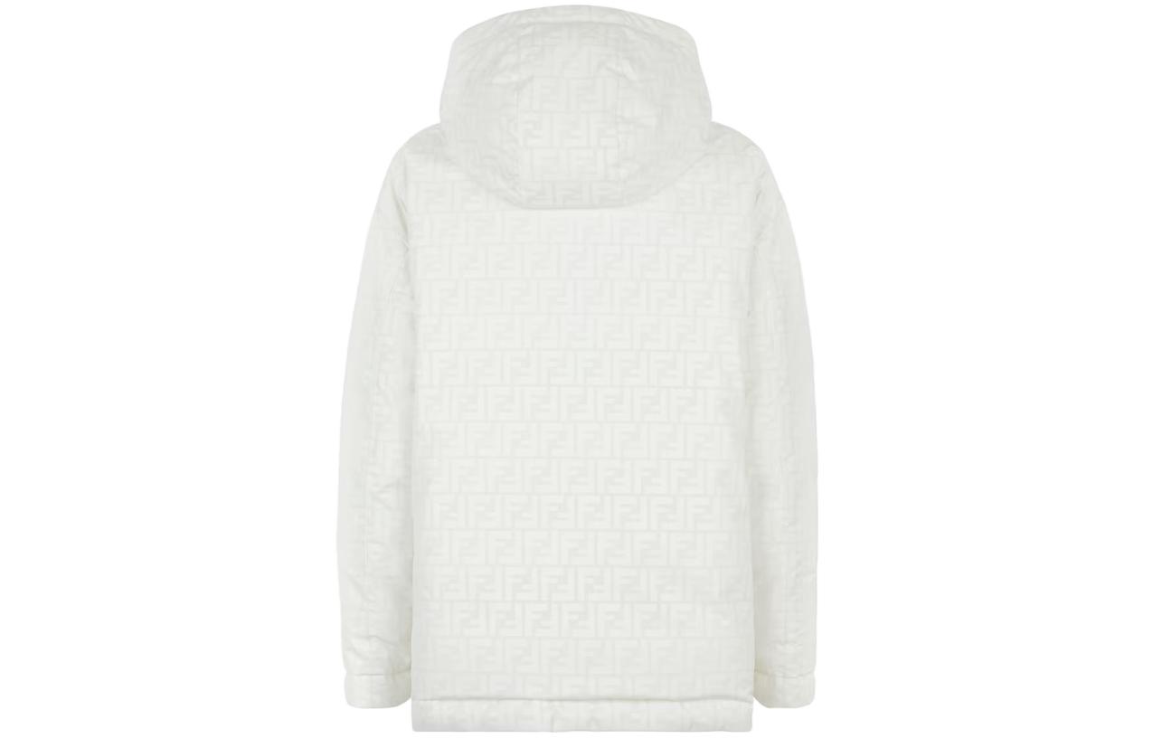 Lookbook (W) 芬迪 可翻转拉链连帽夹克 - 白色 FAN124AK9UF1M2A