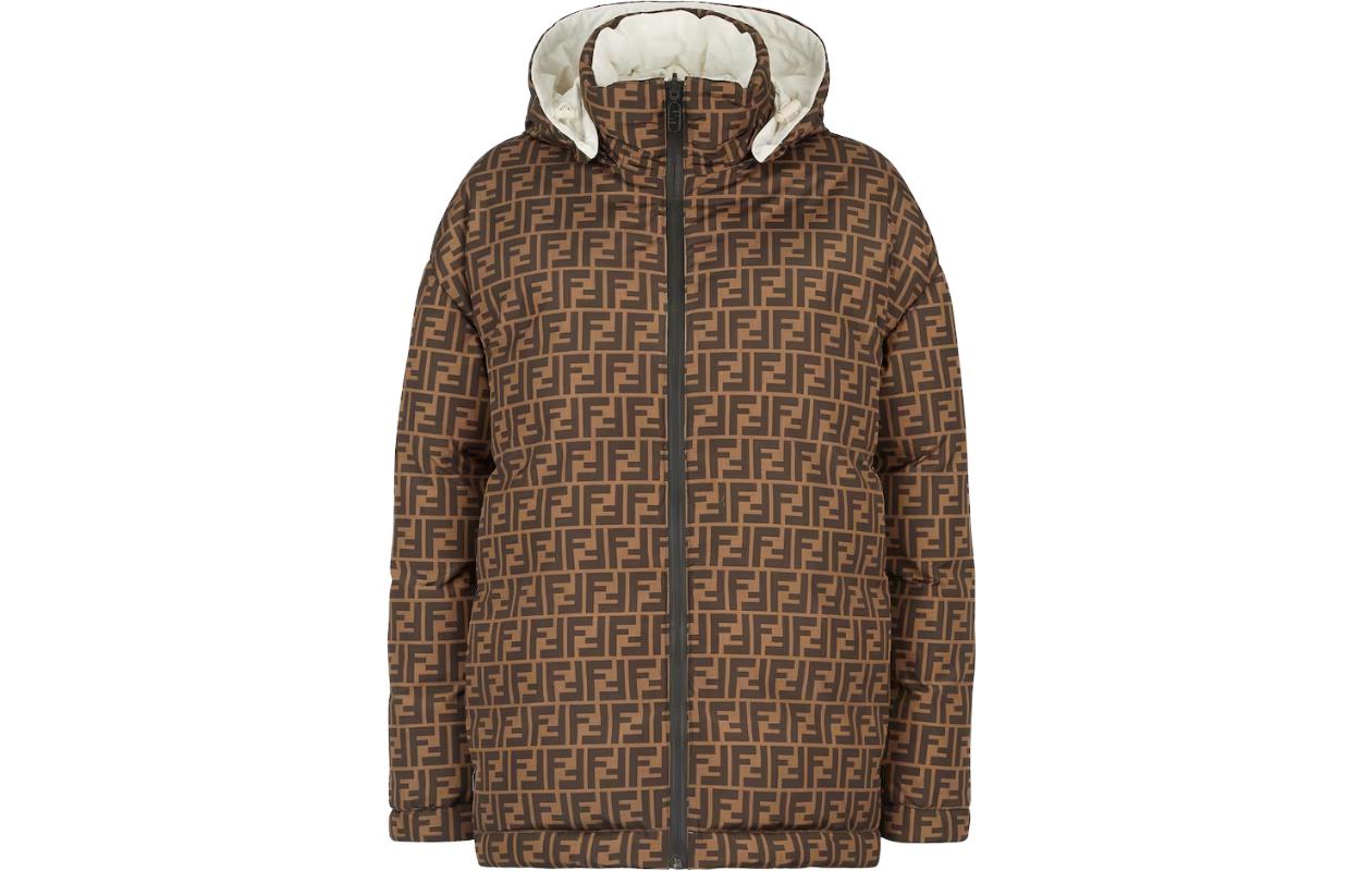 Shop (W) 芬迪 可翻转拉链连帽夹克 - 白色 FAN124AK9UF1M2A