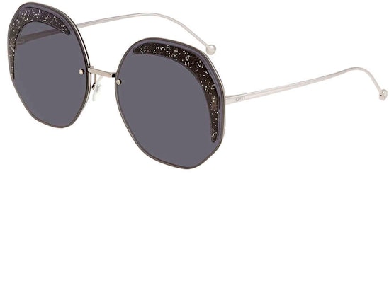 (Women) FENDI Round Metal Logo Temple Sunglasses - Silver. FF 0358 Order (Women) FENDI Round Metal Logo Temple Sunglasses - Silver. FF 0358