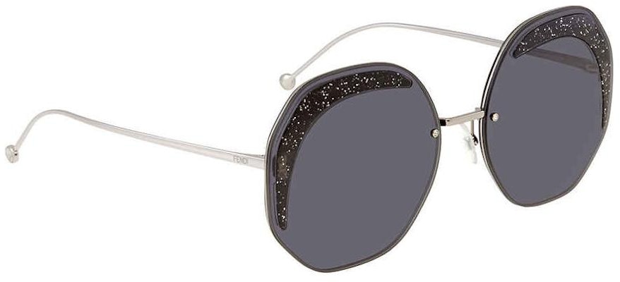 (Women) FENDI Round Metal Logo Temple Sunglasses - Silver. FF 0358 Shop (Women) FENDI Round Metal Logo Temple Sunglasses - Silver. FF 0358