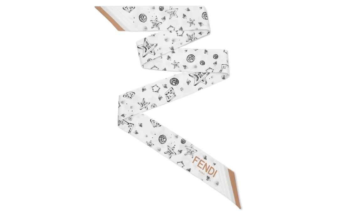 Order (W) 芬迪白色印花丝巾 FXT011AJD8F0QM0