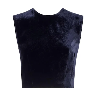 (Women) FENDI Sleeveless Loose Fit Crew Neck T-Shirt Navy Blue. FS8105AM3ZF1M2F
