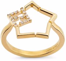 (Women) FENDI Slim Star-Shaped Gold-Plated Brass Crystal Ring. 8AK524A44GF089U (Women) FENDI Slim Star-Shaped Gold-Plated Brass Crystal Ring. 8AK524A44GF089U