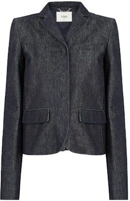 (W) FENDI Jaket Denim Lengan Panjang Biru dengan Butang Warna Solid FLF765AQ90F1M2F Buy (W) FENDI Jaket Denim Lengan Panjang Biru dengan Butang Warna Solid FLF765AQ90F1M2F