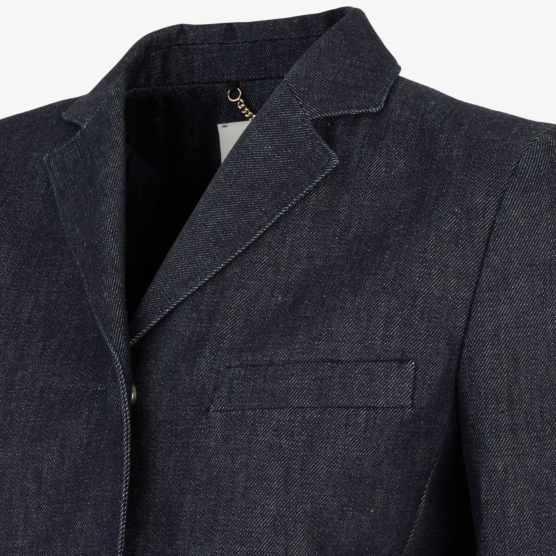 Purchase (W) FENDI Jaket Denim Lengan Panjang Biru dengan Butang Warna Solid FLF765AQ90F1M2F