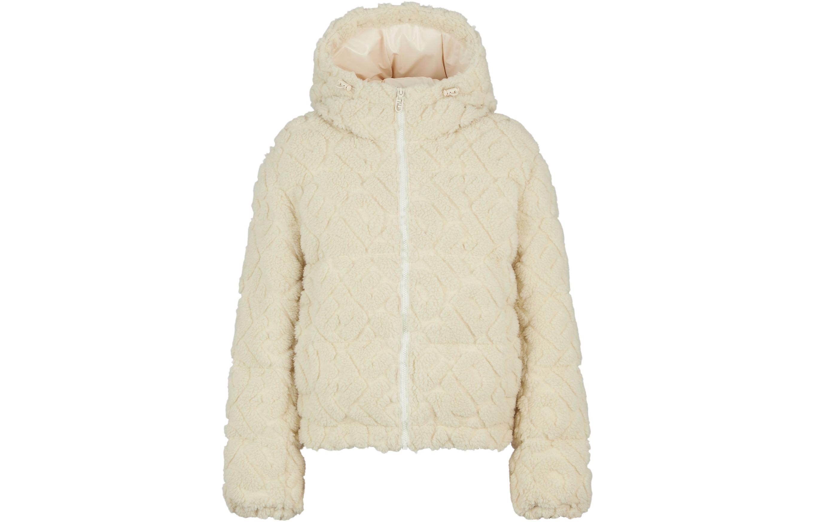 (Women) FENDI  Solid Color Hooded Zip Cotton Jacket - White FAN133AQB1F1M2A