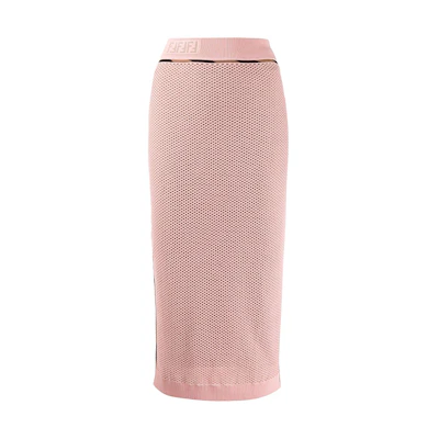 (Women) FENDI Solid Color Knit Mesh Midi Skirt Casual Long Skirt. FZQ599AAVHF19EG