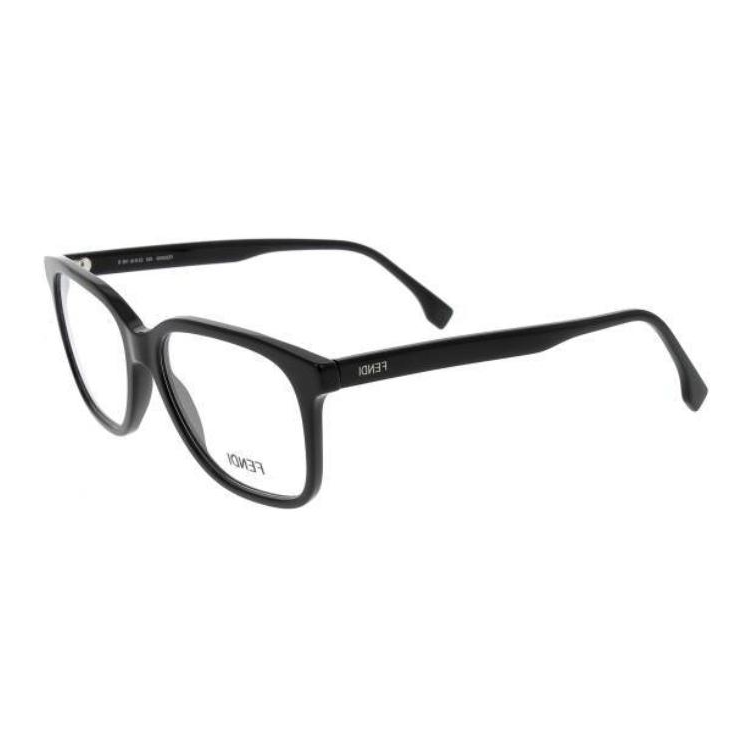 (Women) FENDI  Square Optical Glasses Black with Logo Temple Design. FE50090I001