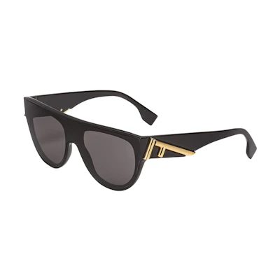 (Women) FENDI Square Sunglasses Black - Sleek Solid Acetate Design. FOL099V1PF1N55