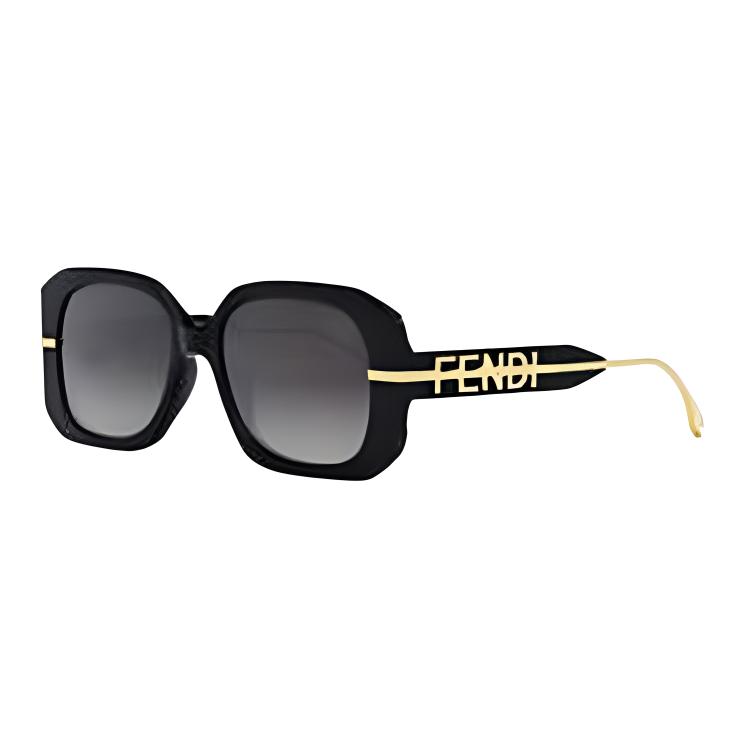 (Women) FENDI  Square Sunglasses Black with Letter Logo Temple Design. FE40065F5601B 圖 2
