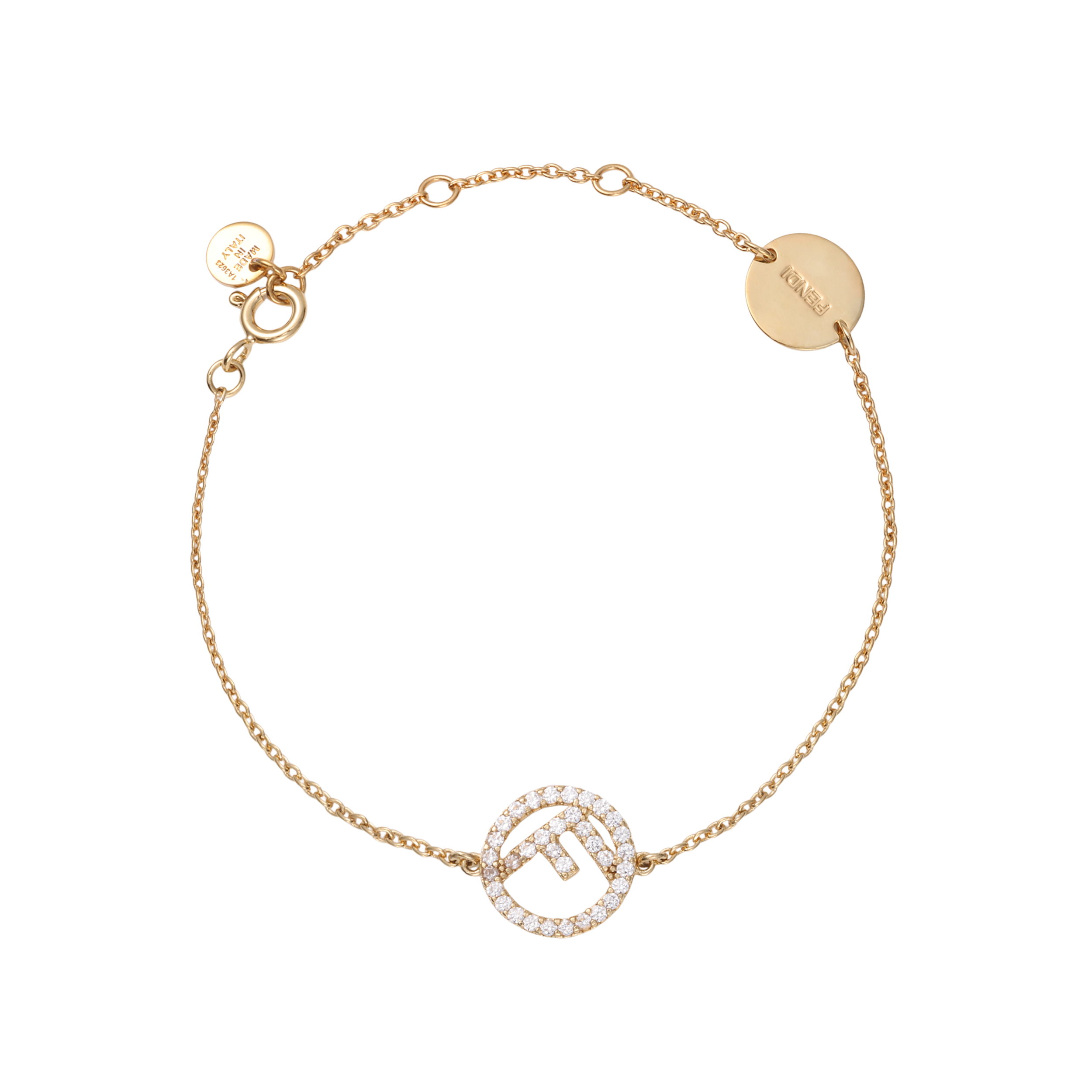 (Women) FENDI  Stylish Minimalist Zircon Stone Bracelet. 8AG7616DMF089U