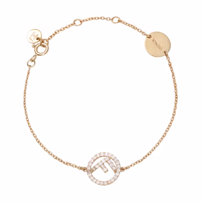(Women) FENDI Stylish Minimalist Zircon Stone Bracelet. 8AG7616DMF089U