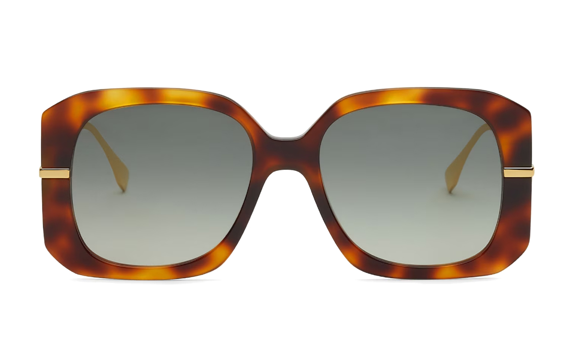 (Women) FENDI  Tortoiseshell Irregular Letter Logo Sunglasses FOA213V1RF1O1L 圖 3