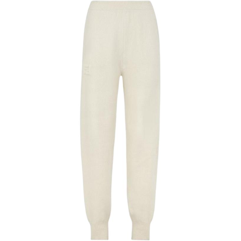 (Women) FENDI  White Elastic Waist Relaxed Fit Pants FW22. FZR763ALAKF1IHA