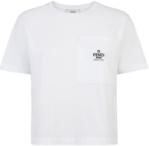 (W) 펜디 화이트 레터 프린트 라운드넥 레귤러핏 티셔츠. FS9619ANQSF0ZNM Buy (W) 펜디 화이트 레터 프린트 라운드넥 레귤러핏 티셔츠. FS9619ANQSF0ZNM