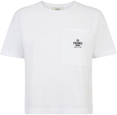 (W) 펜디 화이트 레터 프린트 라운드넥 레귤러핏 티셔츠. FS9619ANQSF0ZNM Buy (W) 펜디 화이트 레터 프린트 라운드넥 레귤러핏 티셔츠. FS9619ANQSF0ZNM