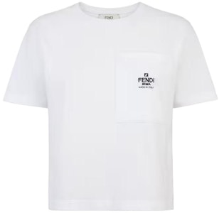 (W) 펜디 화이트 레터 프린트 라운드넥 레귤러핏 티셔츠. FS9619ANQSF0ZNM Order (W) 펜디 화이트 레터 프린트 라운드넥 레귤러핏 티셔츠. FS9619ANQSF0ZNM