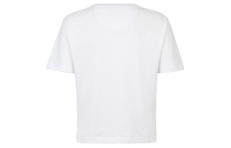 Lookbook (W) 펜디 화이트 레터 프린트 라운드넥 레귤러핏 티셔츠. FS9619ANQSF0ZNM