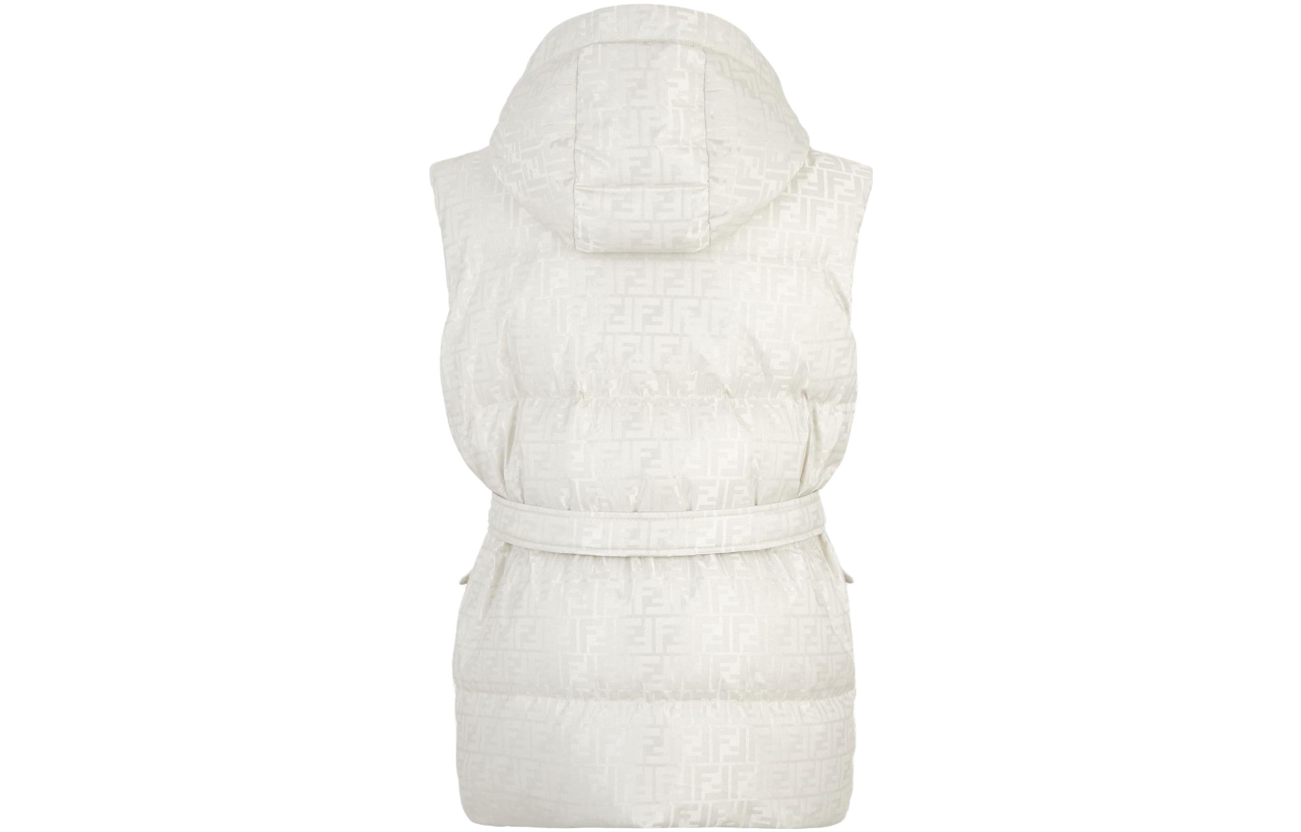 (Women) FENDI  White Logo Print Hooded Vest FAN153AWYEF1MU1 圖 3
