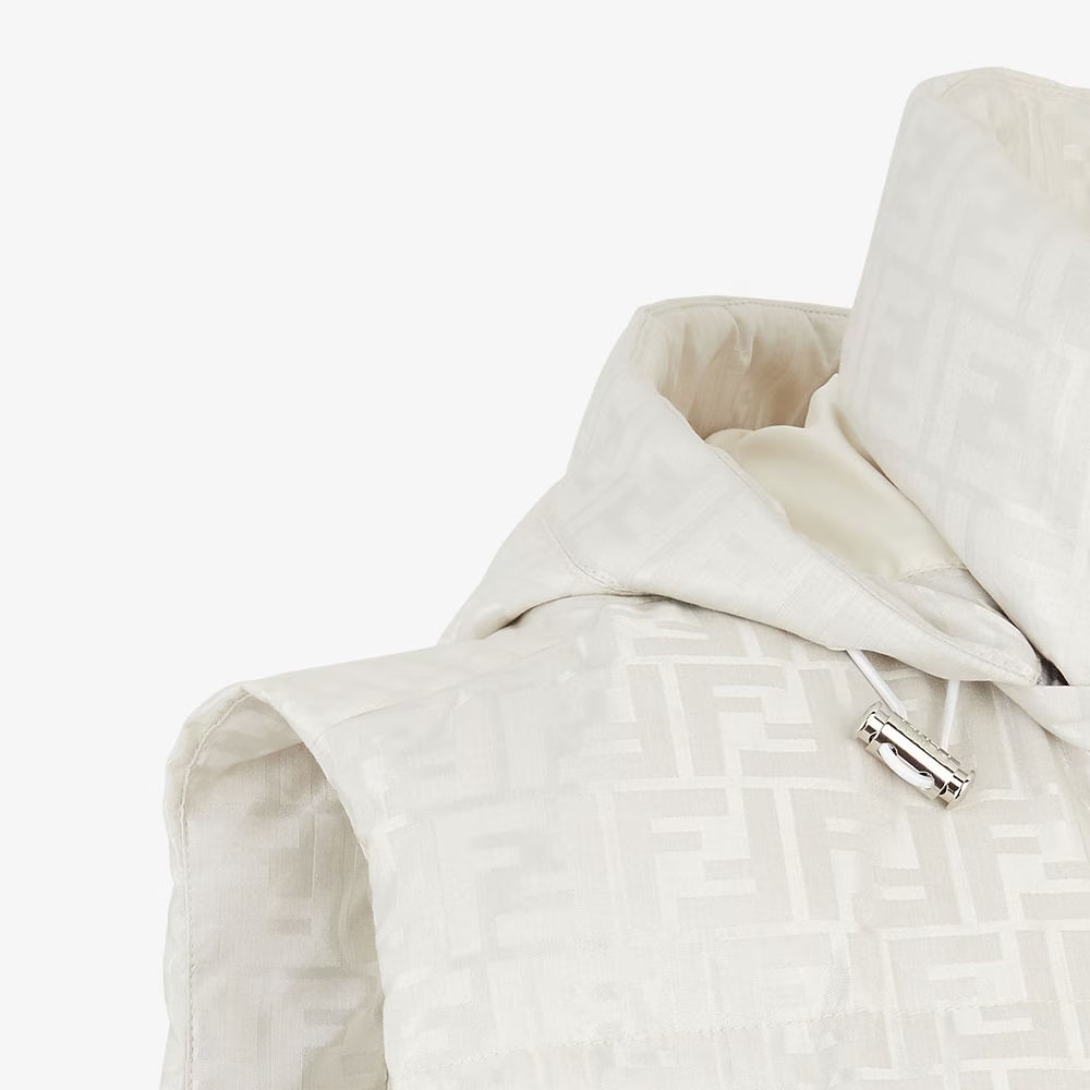 (Women) FENDI  White Logo Print Hooded Vest FAN153AWYEF1MU1 圖 4