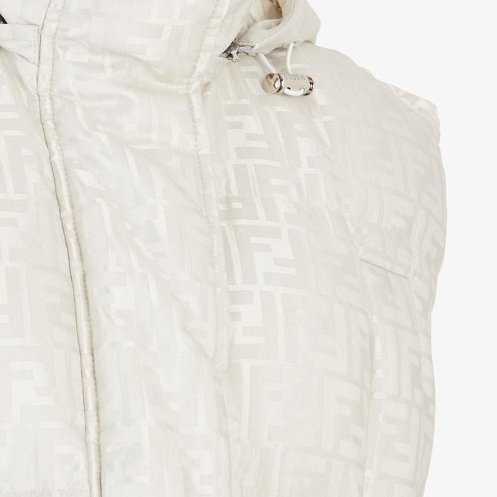 (Women) FENDI  White Logo Print Hooded Vest FAN153AWYEF1MU1 圖 6