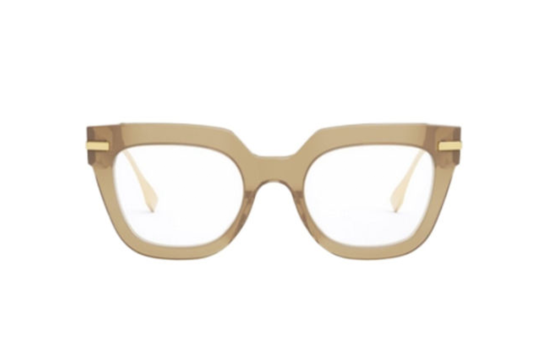 (Women) FENDI  Yellow Butterfly Acetate Metal Optical Glasses with Logo. FE50065I 圖 2