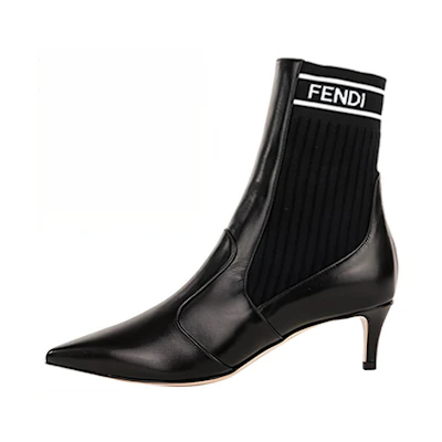 (W) Fendi Ankle Boot 'Logo Patchwork - Black'