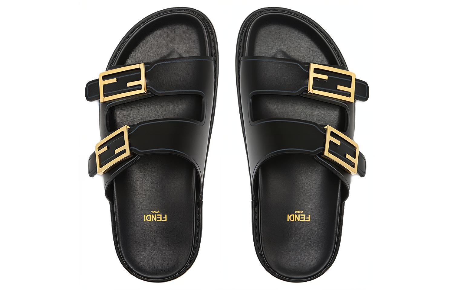 (W) Fendi Baguette 'Black Buckle Decor Fashion Slides' 圖 4