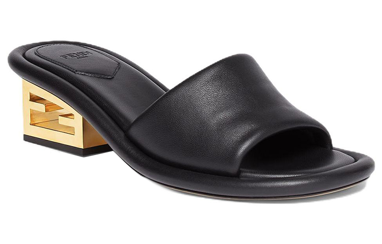 Order (W) Fendi Baguette ''Zwartleren Openteen-Modesandalen'' 8R8412NBAF0QA1