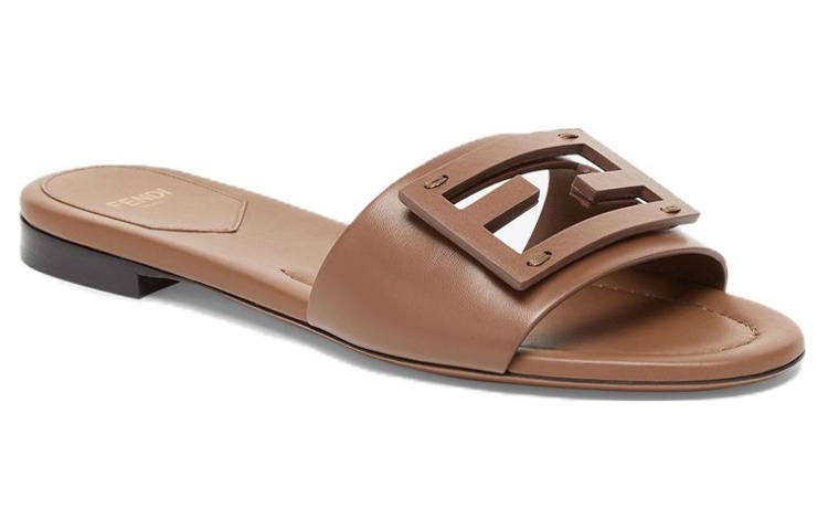 (W) Fendi Baguette 'Brown Leather Slip-On Flat Sandal' 圖 2