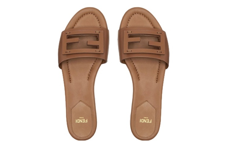 (W) Fendi Baguette 'Brown Leather Slip-On Flat Sandal' 圖 3