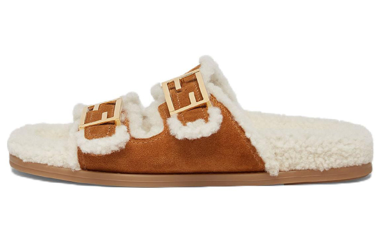 (W) Fendi Baguette 'Velvet Fashion Sandal Brown'