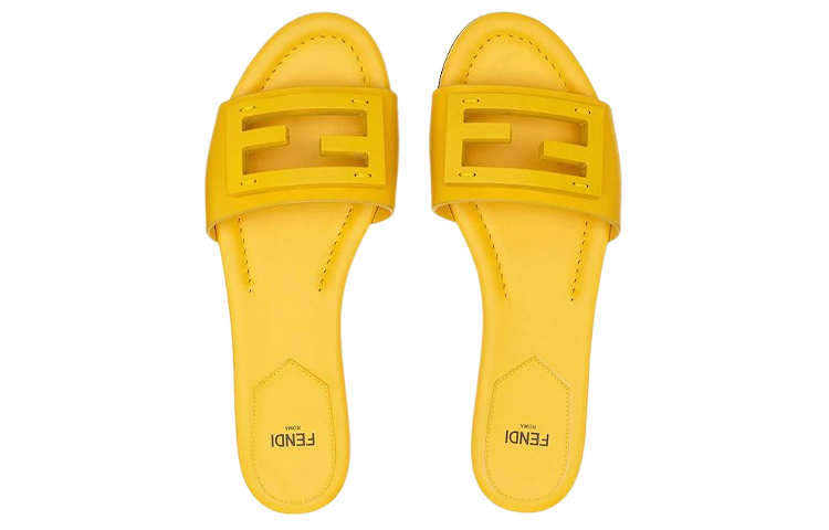 Shop (Women) Fendi Baguette 'Yellow Leather Sandal' 8R8136AE7TF0VVA