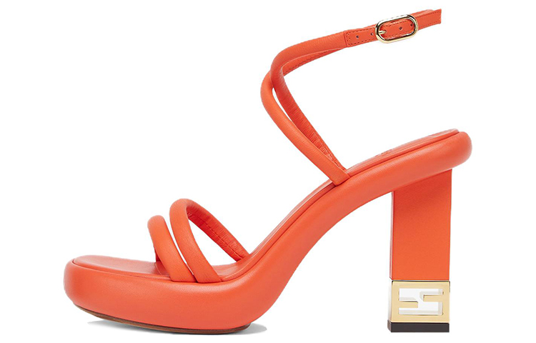 (Women) Fendi Baguette Leather 'Rectangular Open-Toe Fashion Slide Orange' 8X8426NBAF0QG5