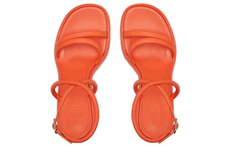 Lookbook (W) Fendi Baguette Cuero Sandalias Abiertas Rectangulares Moda Naranja 8X8426NBAF0QG5