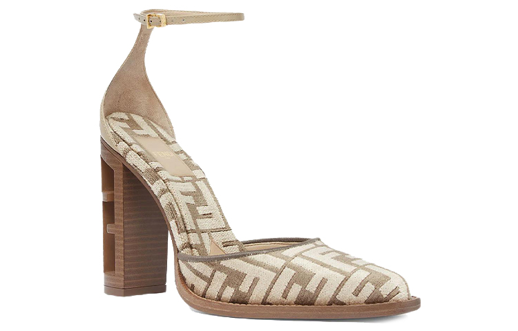 (W) Fendi Baguette Leather High Heels 'Light Grey' 圖 2