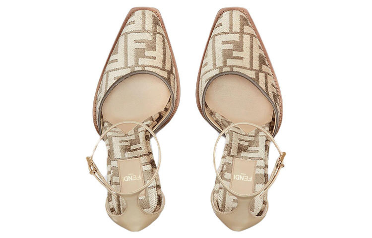 (W) Fendi Baguette Leather High Heels 'Light Grey' 圖 3