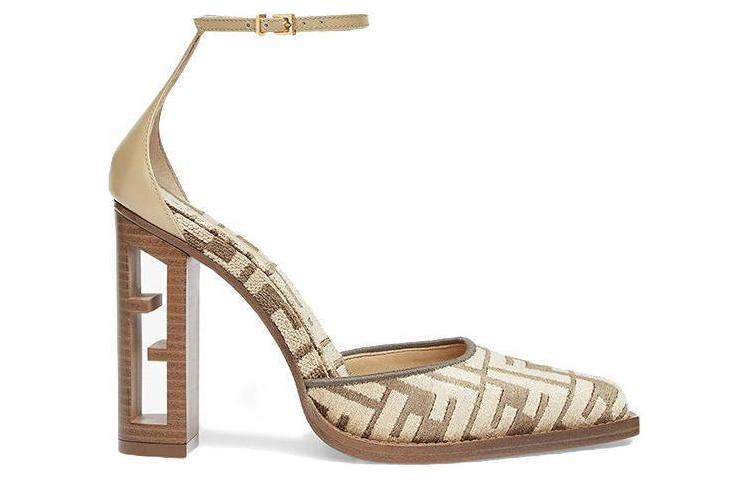 (W) Fendi Baguette Leather High Heels 'Light Grey' 圖 4