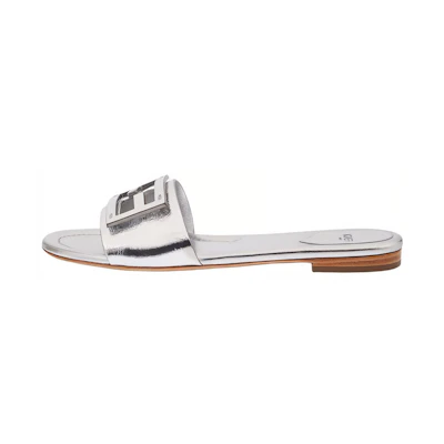 (W) Fendi Baguette Slide 'Silver Fashion'