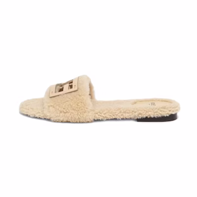 (W) Fendi Baguette Slides 'Beige'