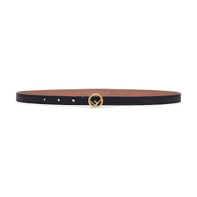 (Women) FENDI Black Leather Belt 1.5cm - Trendy and Versatile 8C0591A5DYF0KUR