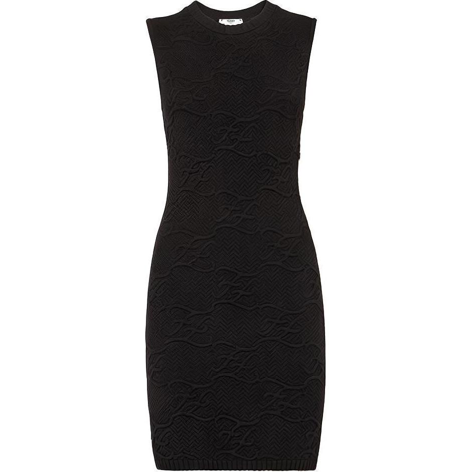 (Women) FENDI Black Sleeveless Jacquard Slim Fit Dress FZD914AHE9F0GME