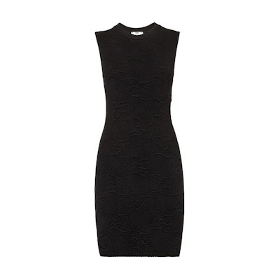 (Women) FENDI Black Sleeveless Jacquard Slim Fit Dress FZD914AHE9F0GME