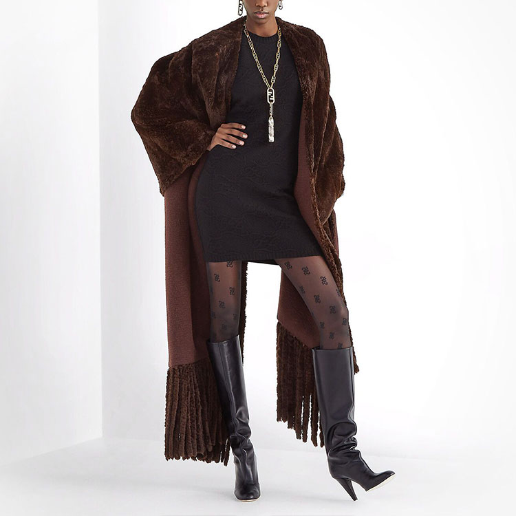 Shop (W) 芬迪黑色无袖提花修身连衣裙 FZD914AHE9F0GME