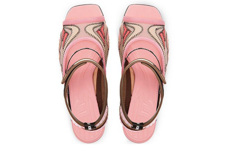 Shop (W) Fendi Tacco Largo Peep-Toe Punta Quadrata Sandali Moda ''Rosa Marrone'' 8X6910A6RQF16M8
