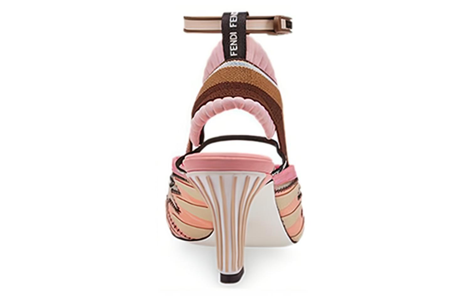 Purchase (W) Fendi Tacco Largo Peep-Toe Punta Quadrata Sandali Moda ''Rosa Marrone'' 8X6910A6RQF16M8
