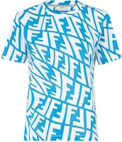(Women) FENDI Blue Crewneck T-Shirt with Letter Print Design. FS7254AGT2F1AXZ (Women) FENDI Blue Crewneck T-Shirt with Letter Print Design. FS7254AGT2F1AXZ